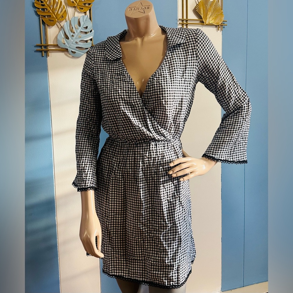 Black and White Checkered Women's Robe